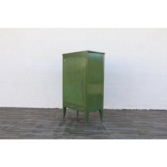 1950s French Provincial Hand-Painted Green Tall Chest of Drawers For Sale - Image 16 of 18