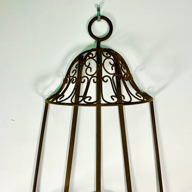 1950s Vintage Italian Mediterranean Boho Chic 2 Tier Ironwork Jardinere Planter, Wall Mounted. For Sale - Image 10 of 14