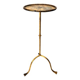 Vintage Gold Metal Martini Table, 1950s For Sale