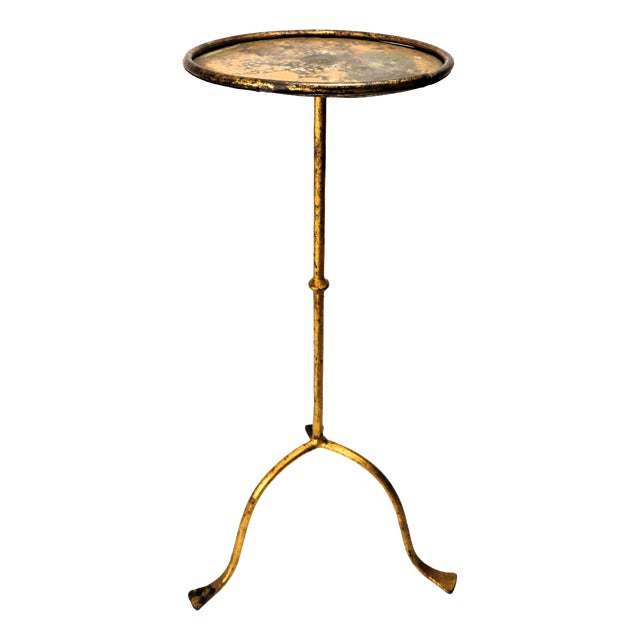 Vintage Gold Metal Martini Table, 1950s For Sale