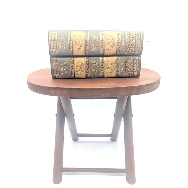 Mid-Century Modern Mid 20th Century Wood "Fold & Carry" Collapsible Stool For Sale - Image 3 of 14
