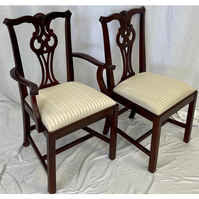 Vintage Mahogany Lexington Furniture Chippendale Dining Chairs Set of