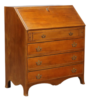 English Style Mahogany Veneered Drop-Leaf Secretaire