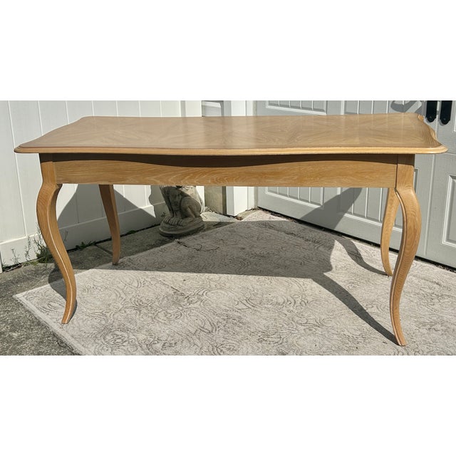 French Country Vtg. National Mt.Airy Country French Style Three Drawer Desk/Writing Table For Sale - Image 3 of 15
