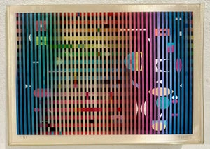 Yaacov Agam, Agam Lenticular Kinetic Agamograph Hand Signed numbered Israeli Kinetic Op Art