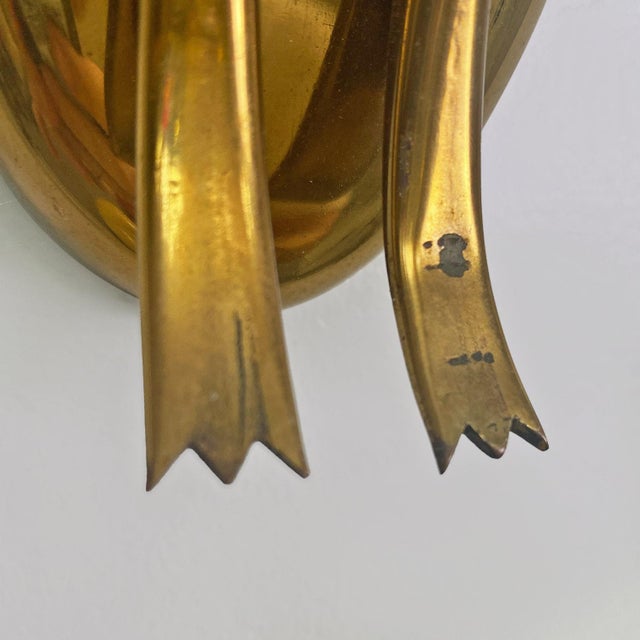 Mid-Century Modern Italian Two-Arm Brass Wall Lamps with Cone Lamp Holder, 1950s, Set of 3 For Sale - Image 13 of 16