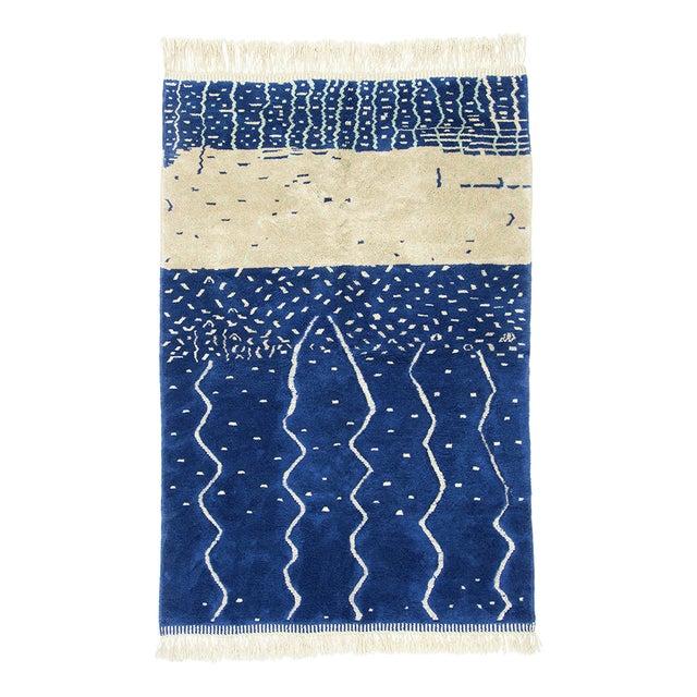 Hand-Knotted Wool Rug by Azele Studio For Sale