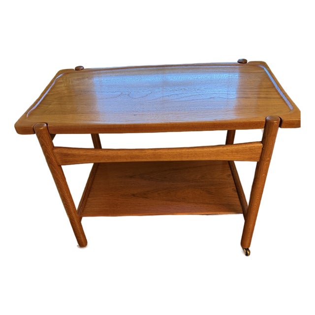 Hans J. Wegner for Andreas Tuck at-48 Danish Modern Serving Trolley With Removable Tray, Circa 1960s For Sale