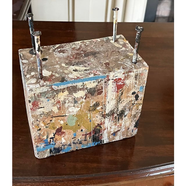 George S. Rennie III (American 1940 - 2022) Mid-Century Modern Mixed Media Construction Abstract Drip Painting Table Sculpture Circa 1965 For Sale - Image 9 of 17