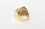 1970s Vintage Italian 18k Gold, Onyx and Mother of Pearl Geometric Ring, Size 7 For Sale - Image 5 of 9