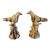 19th Century English Folk Art Staffordshire Redware Slip Decorated Treacle Glaze Bird Dovecote Whistles, Circa 1820 - A Pair For Sale