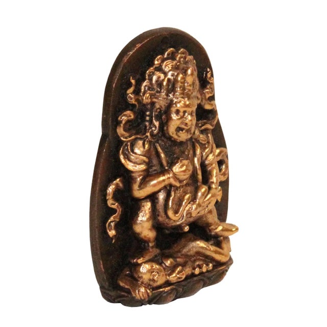 2010s Chinese Handmade Metal Tibetan Zambala Jambhala Pendant Display For Sale - Image 5 of 7