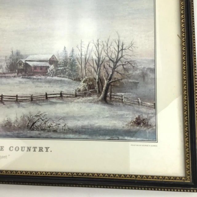 Vintage Framed Print “Winter in the Country” by George Durrie For Sale In Portland, ME - Image 6 of 12