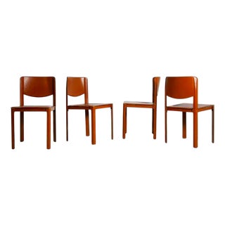 Vintage Chairs in Leather Red from Matteo Grassi, 1980, Set of 4 For Sale