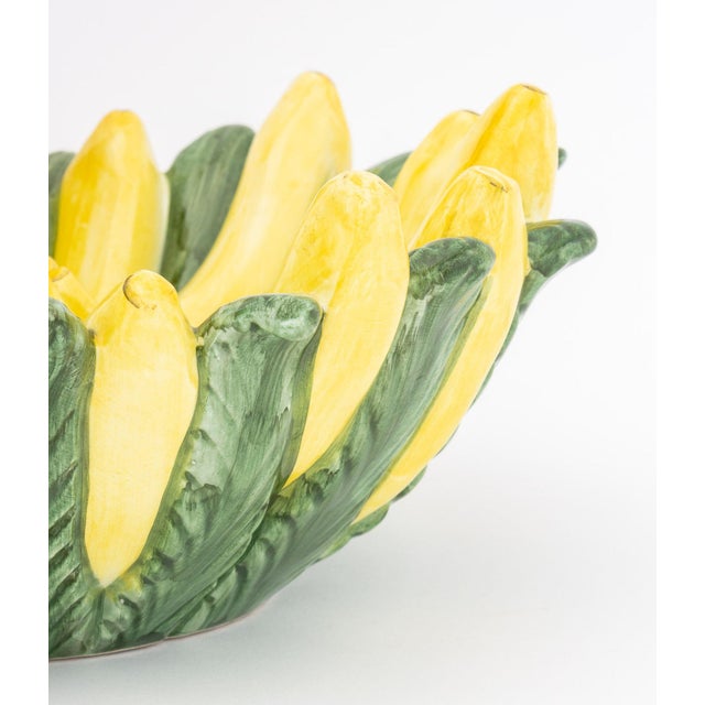 Late 20th Century Italian Maiolica Monkey and Bananas Form Centerpiece For Sale - Image 5 of 10