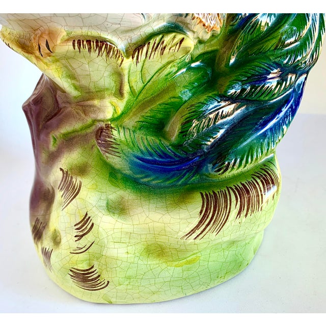 Mid 20th Century Large Vintage Mid 20th Century Hand Painted Ceramic Rooster For Sale - Image 5 of 12