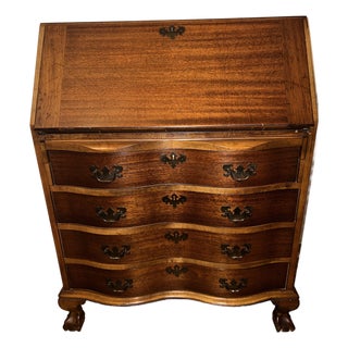 Antique Solid Cherry Wood Secretary Desk/ Dresser For Sale