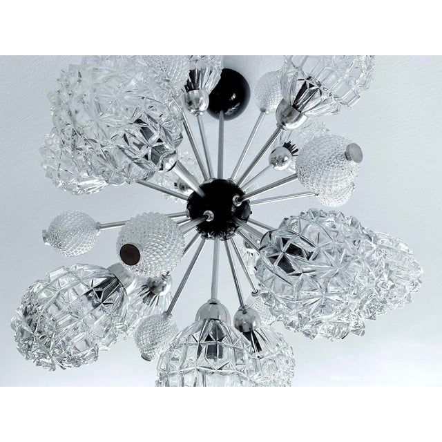 Silver Large Sputnik Glass Pendant Lamp, 1970s For Sale - Image 8 of 18