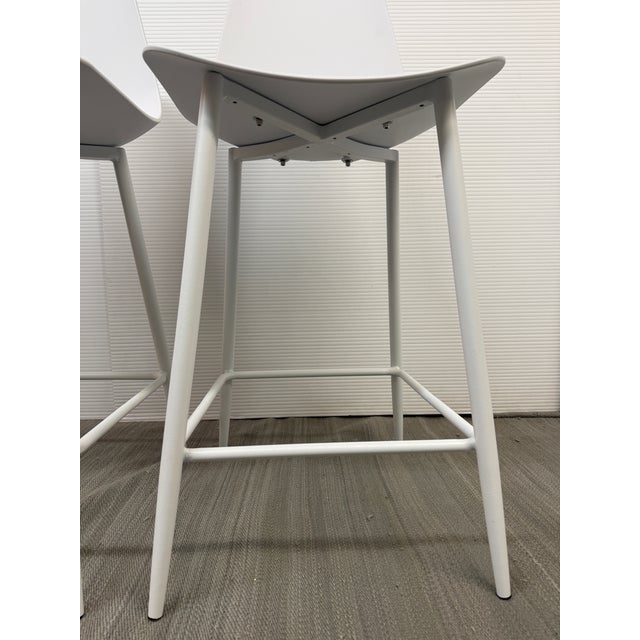 Article Svelti Pure White Counter Stools, Pair For Sale - Image 12 of 12