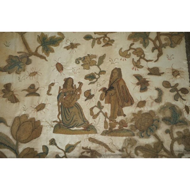 English Charles II Stumpwork Needlework Picture, 1650 For Sale - Image 6 of 18