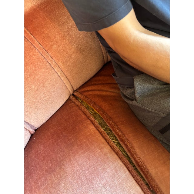 Textile Vintage 1940s Danish-Style Curved Mohair Sofa For Sale - Image 7 of 7