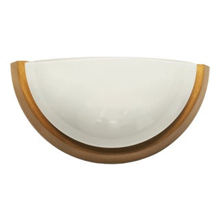 Ash Wall Lamp with Glossy White Glass, 1980s For Sale