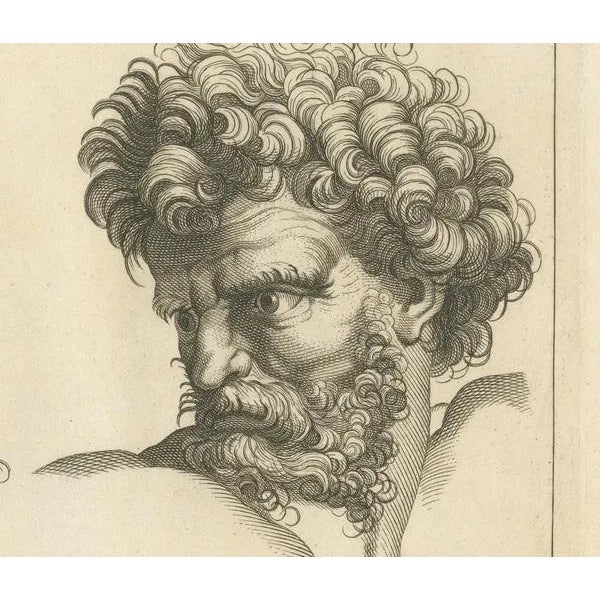 Pigné after Raphael, Visages of Virtue and Vigor, 1740, Engraving For Sale - Image 3 of 6