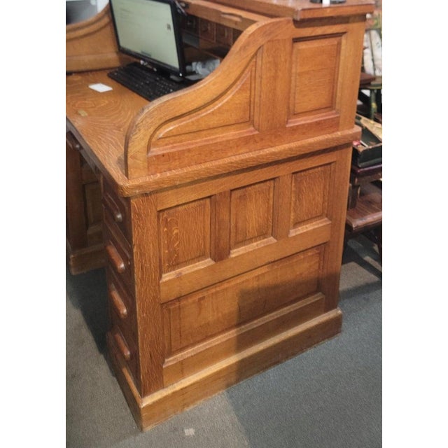 Folk Art 1940s Derby Furniture Roll Top Desk Boston Massachusetts For Sale - Image 3 of 6