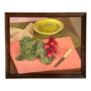 Radish on Pink Traditional Oil Painting For Sale