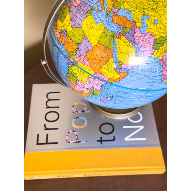 Vintage Mid-Century Modern George F. Cram Co. Scholastic World Globe For Sale In Cincinnati - Image 6 of 11