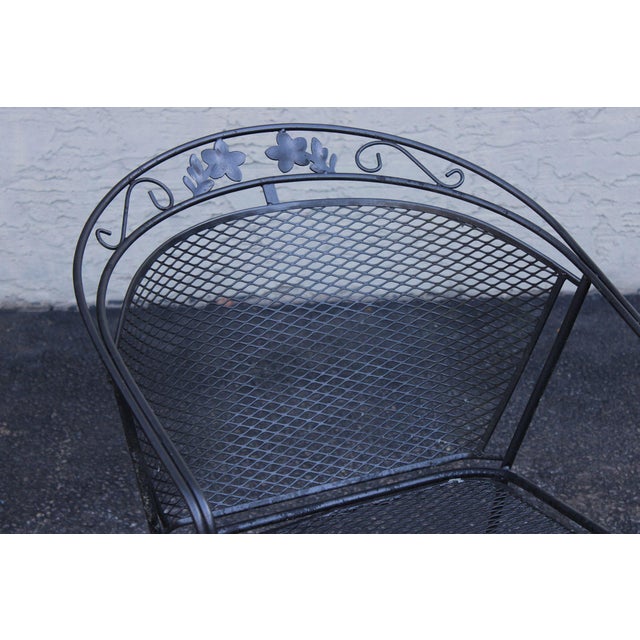 Late 20th Century Vintage Wrought Iron Pair Of Patio Armchairs Chairs For Sale - Image 5 of 18