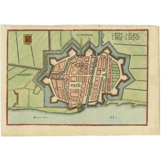 Antique Map of the City of Gorinchem by Merian, 1659 For Sale