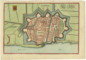 Antique Map of the City of Gorinchem by Merian, 1659