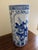 Chinoiserie Vintage Chinoiserie Blue and White Porcelain Umbrella Stand For Sale - Image 3 of 7