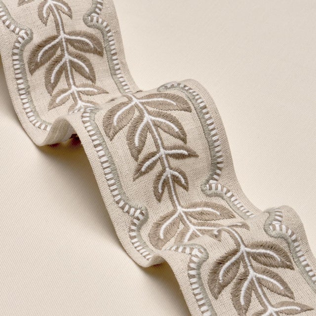 Traditional Sample - Schumacher High Line Tape Trim In Stone For Sale - Image 3 of 4