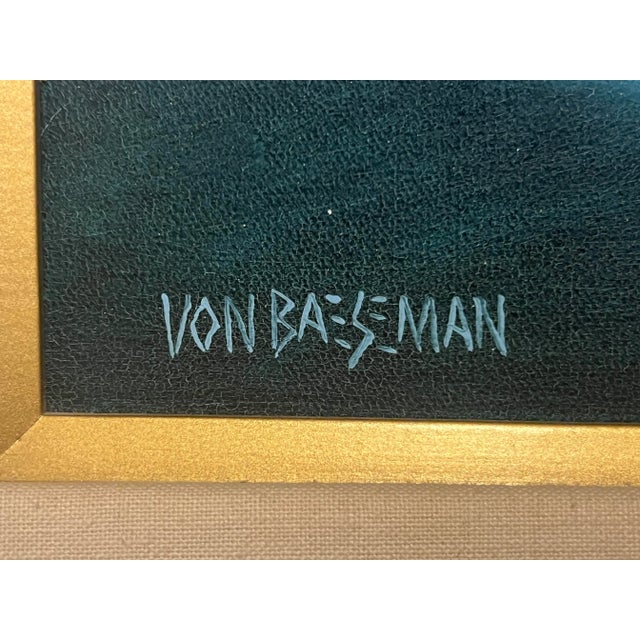 Harvey Von Baeseman (1932-1990), Postmodern, Painting, Hawaii, Oceanscape Acrylic on Canvas, Signed For Sale - Image 4 of 4