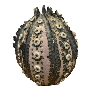 Mid 20th Century Spiny Ceramic Sea Urchin Pottery Vessel For Sale