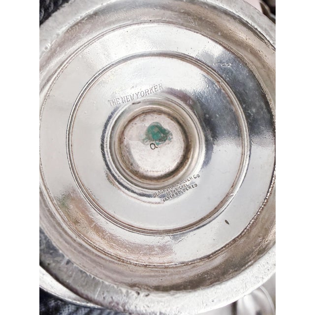 Art Deco Vintage Silver Dessert Stand From the New Yorker Hotel Nyc For Sale - Image 3 of 4