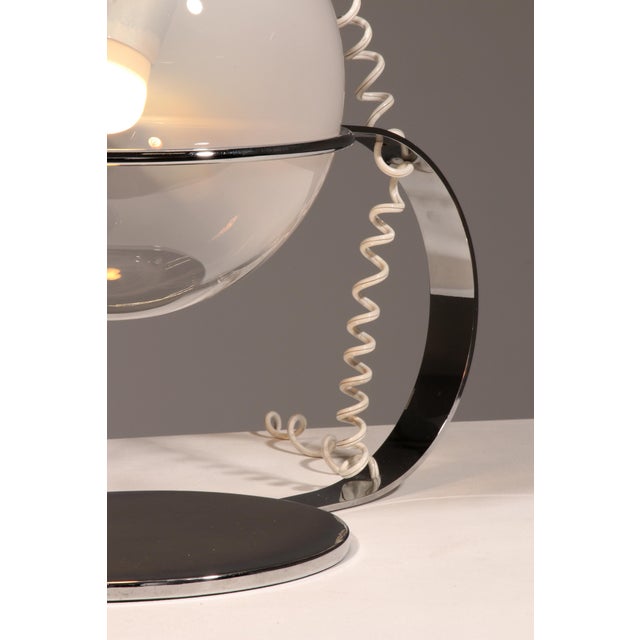 Italian Chrome and Glass Table Lamp, 1960 For Sale - Image 4 of 11