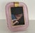 Italian Modern Murano twist glass and brass picture frame, in pink/transparent color. A thick Murano glass picture frame...