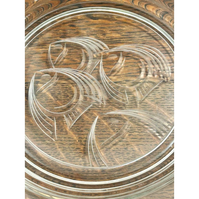 Vintage 1934 Heisey “New Era” Art Deco Etched Glass Plates - Set of 4 For Sale - Image 4 of 9