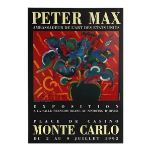 Monte Carlo, Peter Max Poster, Signed and Dated in Marker