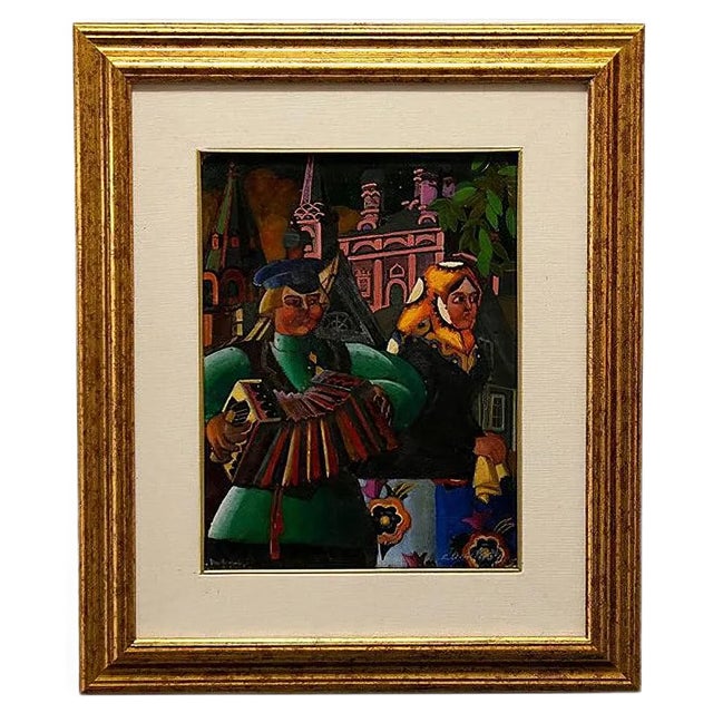 Leonid Mikhailovich Brailovsky, Musicians, Early 20th-Century, Oil on Canvas For Sale