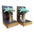 Vintage Hand-Painted Monkey & Palm Tree Bookends, Pair For Sale