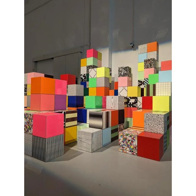 Modern Magnetic Coloured Cubes from Paul Kelley, Set of 10 For Sale - Image 3 of 4
