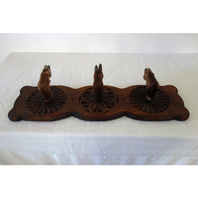 Rustic Vintage Wall-Mounted Coat Rack with Deer Hooves, 1960s For Sale - Image 3 of 12