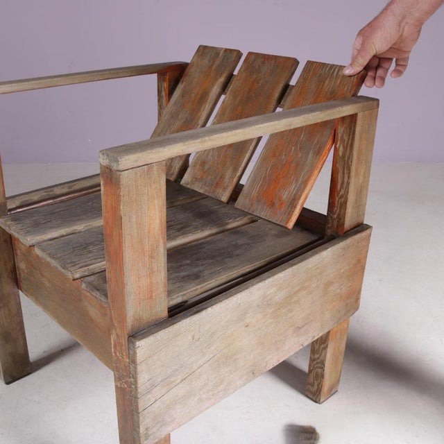 Wood Teak Side Chair in the style of Rietveld, Netherlands, 1960s For Sale - Image 7 of 12
