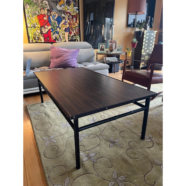 Stitched Leather Cocktail Table by Jacques Adnet, 1950s For Sale - Image 13 of 14