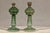 Glass Green Glass Gas Lights with Meander Friezes, a Vintage Near Pair For Sale - Image 7 of 12