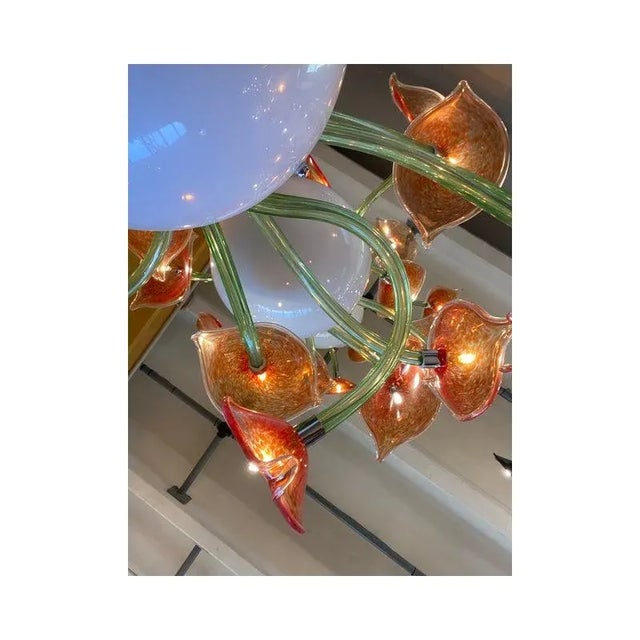 Flowers Murano Glass Cascade Chandelier by Simoeng For Sale - Image 6 of 13